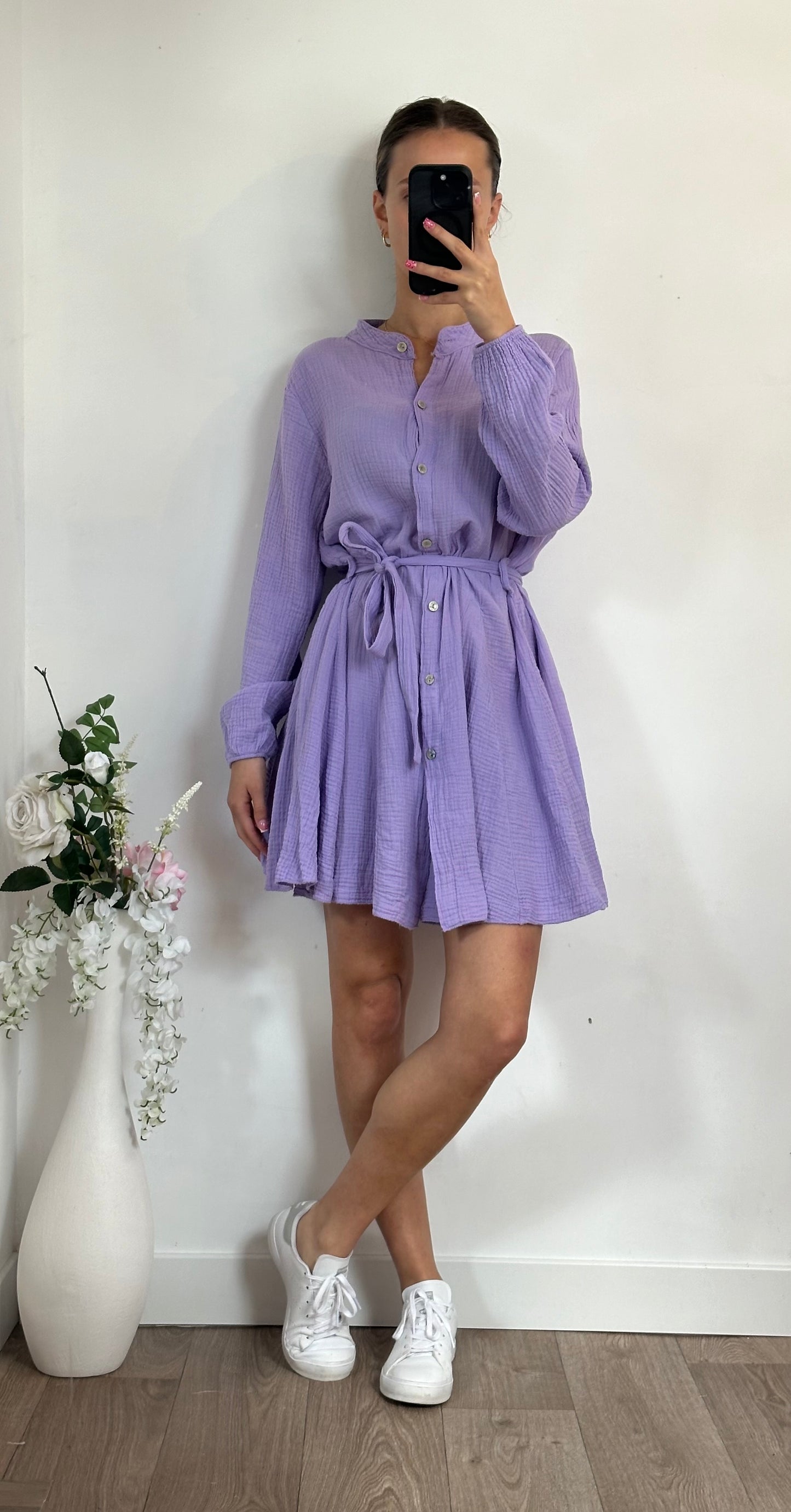 Robe Gaze de coton Ana - Lila